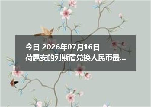 今日 2026年07月16日 荷属安的列斯盾兑换人民币最新汇率行情