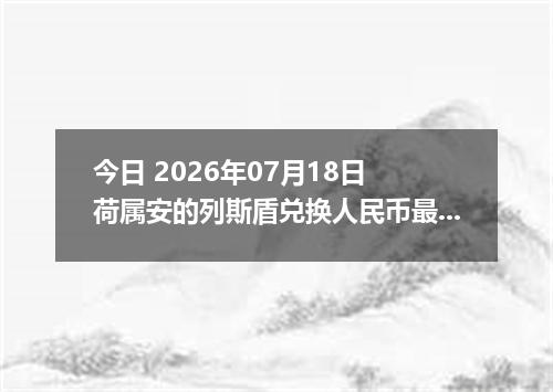 今日 2026年07月18日 荷属安的列斯盾兑换人民币最新汇率行情