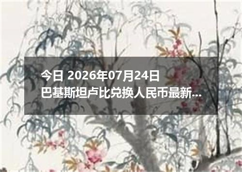 今日 2026年07月24日 巴基斯坦卢比兑换人民币最新汇率行情