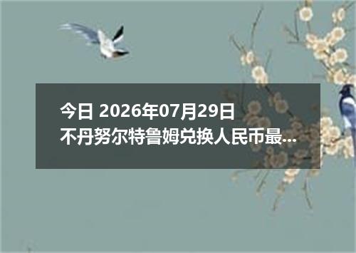 今日 2026年07月29日 不丹努尔特鲁姆兑换人民币最新汇率行情