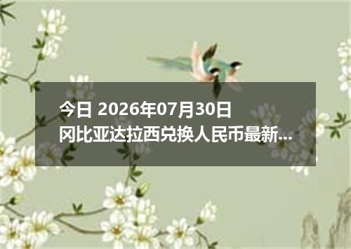 今日 2026年07月30日 冈比亚达拉西兑换人民币最新汇率行情