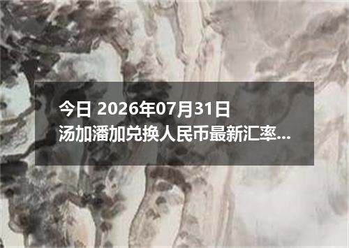 今日 2026年07月31日 汤加潘加兑换人民币最新汇率行情