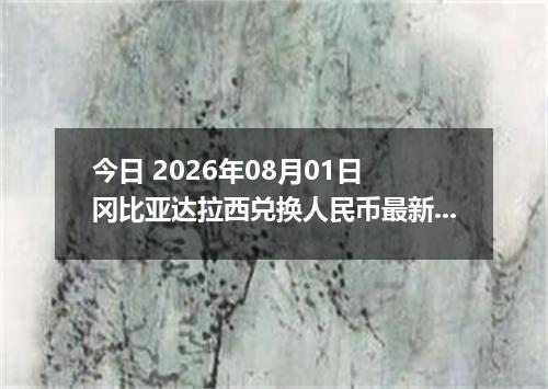 今日 2026年08月01日 冈比亚达拉西兑换人民币最新汇率行情