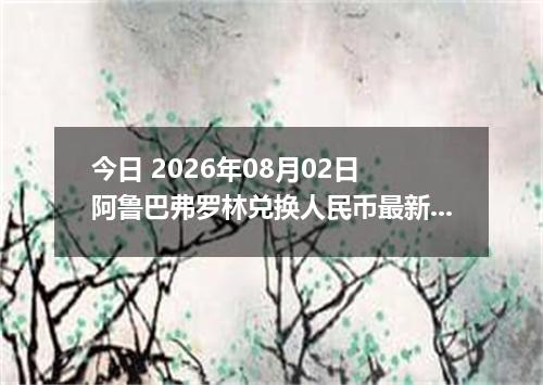 今日 2026年08月02日 阿鲁巴弗罗林兑换人民币最新汇率行情