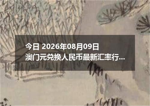 今日 2026年08月09日 澳门元兑换人民币最新汇率行情