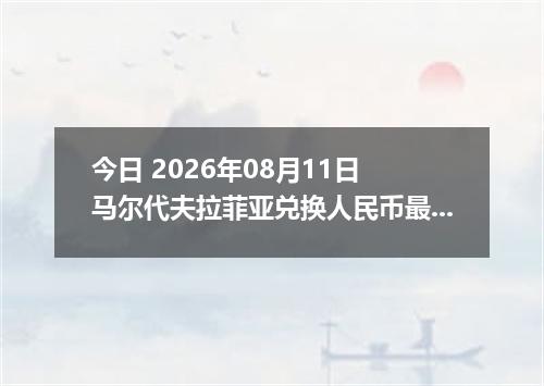 今日 2026年08月11日 马尔代夫拉菲亚兑换人民币最新汇率行情