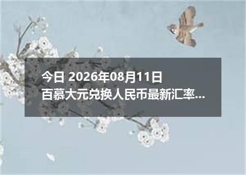 今日 2026年08月11日 百慕大元兑换人民币最新汇率行情