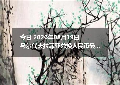今日 2026年08月19日 马尔代夫拉菲亚兑换人民币最新汇率行情