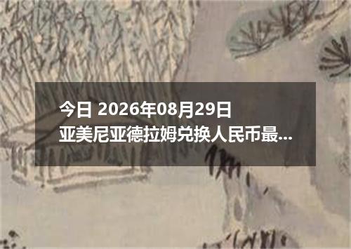 今日 2026年08月29日 亚美尼亚德拉姆兑换人民币最新汇率行情