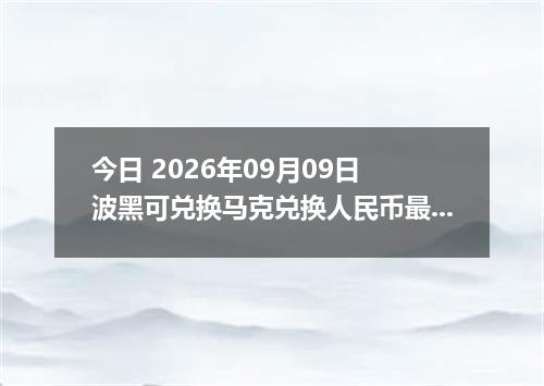 今日 2026年09月09日 波黑可兑换马克兑换人民币最新汇率行情