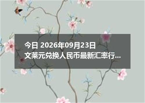 今日 2026年09月23日 文莱元兑换人民币最新汇率行情