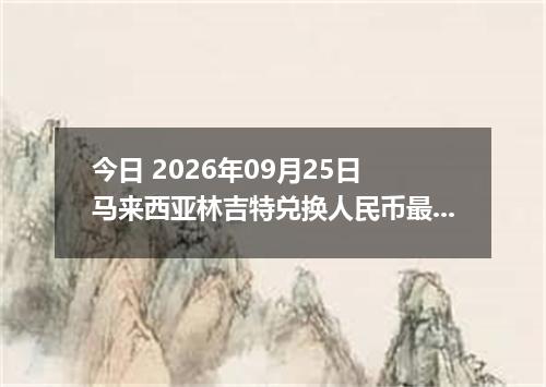 今日 2026年09月25日 马来西亚林吉特兑换人民币最新汇率行情
