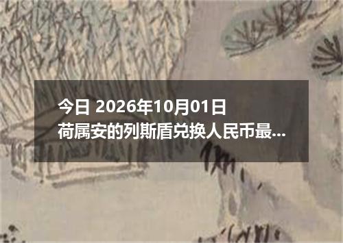 今日 2026年10月01日 荷属安的列斯盾兑换人民币最新汇率行情