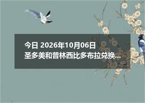 今日 2026年10月06日 圣多美和普林西比多布拉兑换人民币最新汇率行情