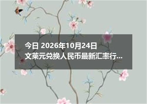 今日 2026年10月24日 文莱元兑换人民币最新汇率行情