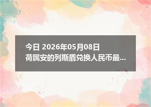 今日 2026年05月08日 荷属安的列斯盾兑换人民币最新汇率行情
