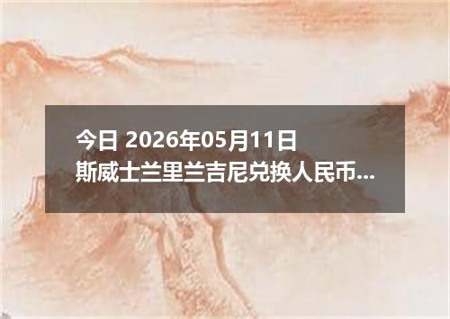 今日 2026年05月11日 斯威士兰里兰吉尼兑换人民币最新汇率行情