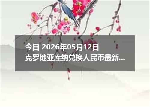 今日 2026年05月12日 克罗地亚库纳兑换人民币最新汇率行情