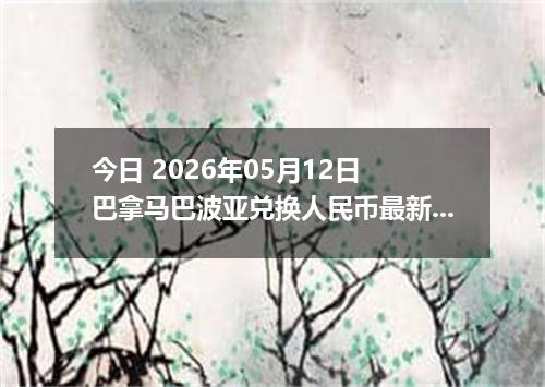 今日 2026年05月12日 巴拿马巴波亚兑换人民币最新汇率行情