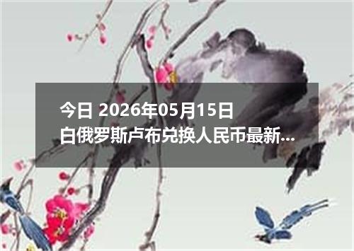 今日 2026年05月15日 白俄罗斯卢布兑换人民币最新汇率行情