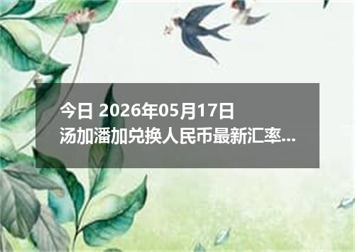 今日 2026年05月17日 汤加潘加兑换人民币最新汇率行情
