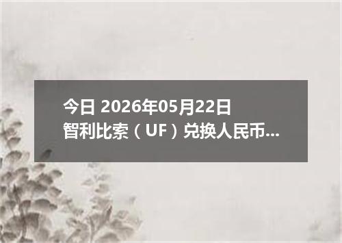 今日 2026年05月22日 智利比索（UF）兑换人民币最新汇率行情