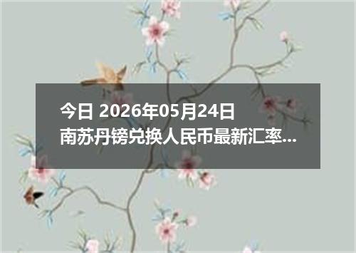 今日 2026年05月24日 南苏丹镑兑换人民币最新汇率行情