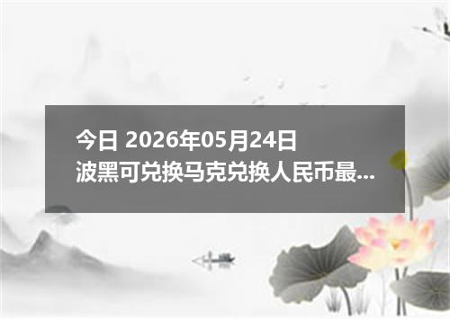 今日 2026年05月24日 波黑可兑换马克兑换人民币最新汇率行情