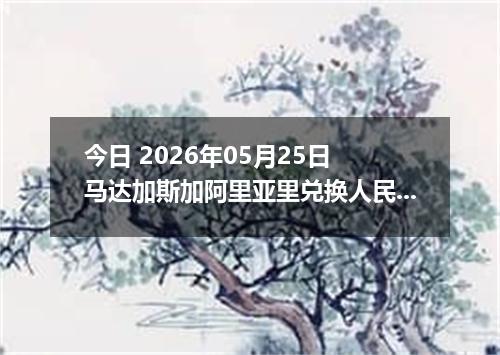 今日 2026年05月25日 马达加斯加阿里亚里兑换人民币最新汇率行情