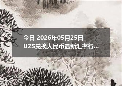 今日 2026年05月25日 UZS兑换人民币最新汇率行情