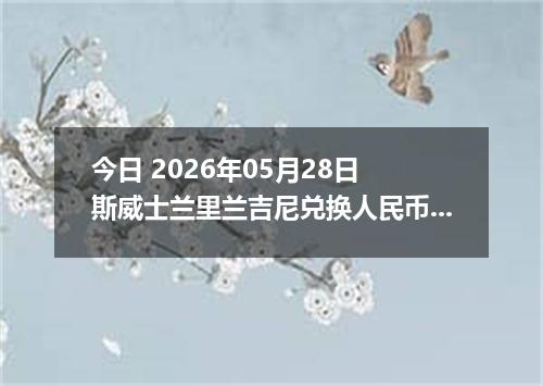 今日 2026年05月28日 斯威士兰里兰吉尼兑换人民币最新汇率行情