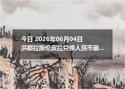 今日 2026年06月04日 洪都拉斯伦皮拉兑换人民币最新汇率行情