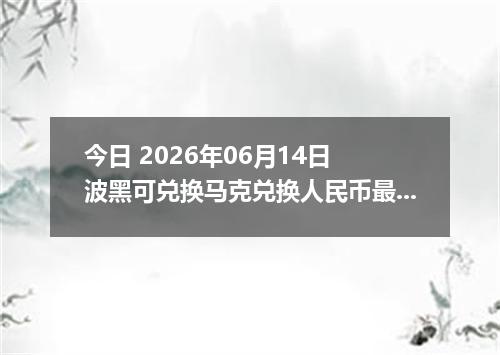 今日 2026年06月14日 波黑可兑换马克兑换人民币最新汇率行情