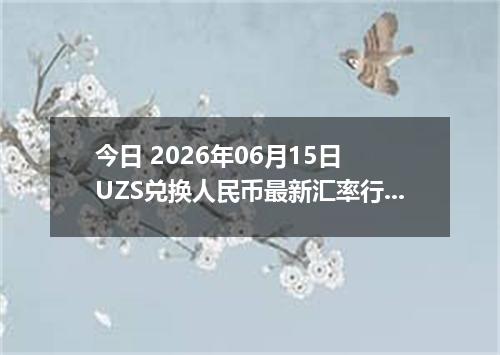 今日 2026年06月15日 UZS兑换人民币最新汇率行情