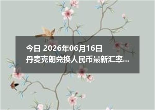 今日 2026年06月16日 丹麦克朗兑换人民币最新汇率行情