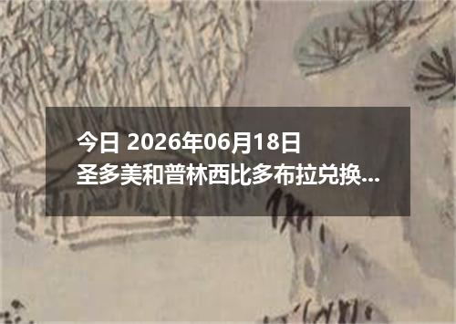 今日 2026年06月18日 圣多美和普林西比多布拉兑换人民币最新汇率行情