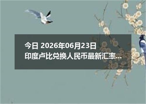 今日 2026年06月23日 印度卢比兑换人民币最新汇率行情