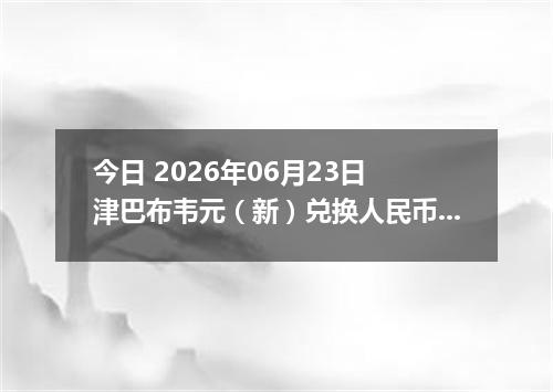 今日 2026年06月23日 津巴布韦元（新）兑换人民币最新汇率行情