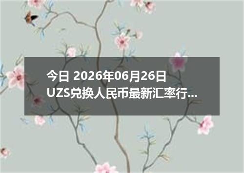 今日 2026年06月26日 UZS兑换人民币最新汇率行情