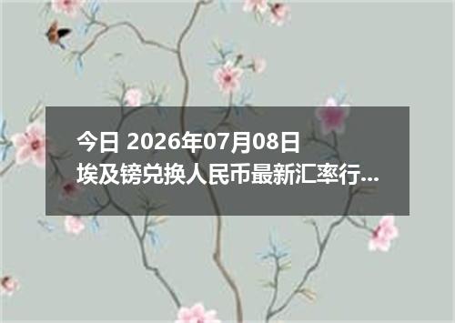 今日 2026年07月08日 埃及镑兑换人民币最新汇率行情