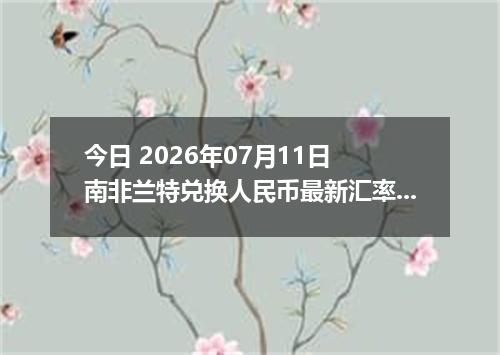 今日 2026年07月11日 南非兰特兑换人民币最新汇率行情