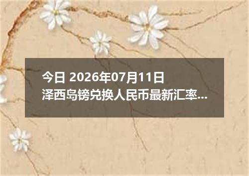 今日 2026年07月11日 泽西岛镑兑换人民币最新汇率行情